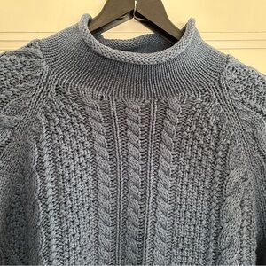 Cotton cable-knit Rollneck™ sweater Men’s Medium NWOT Heather Twilight